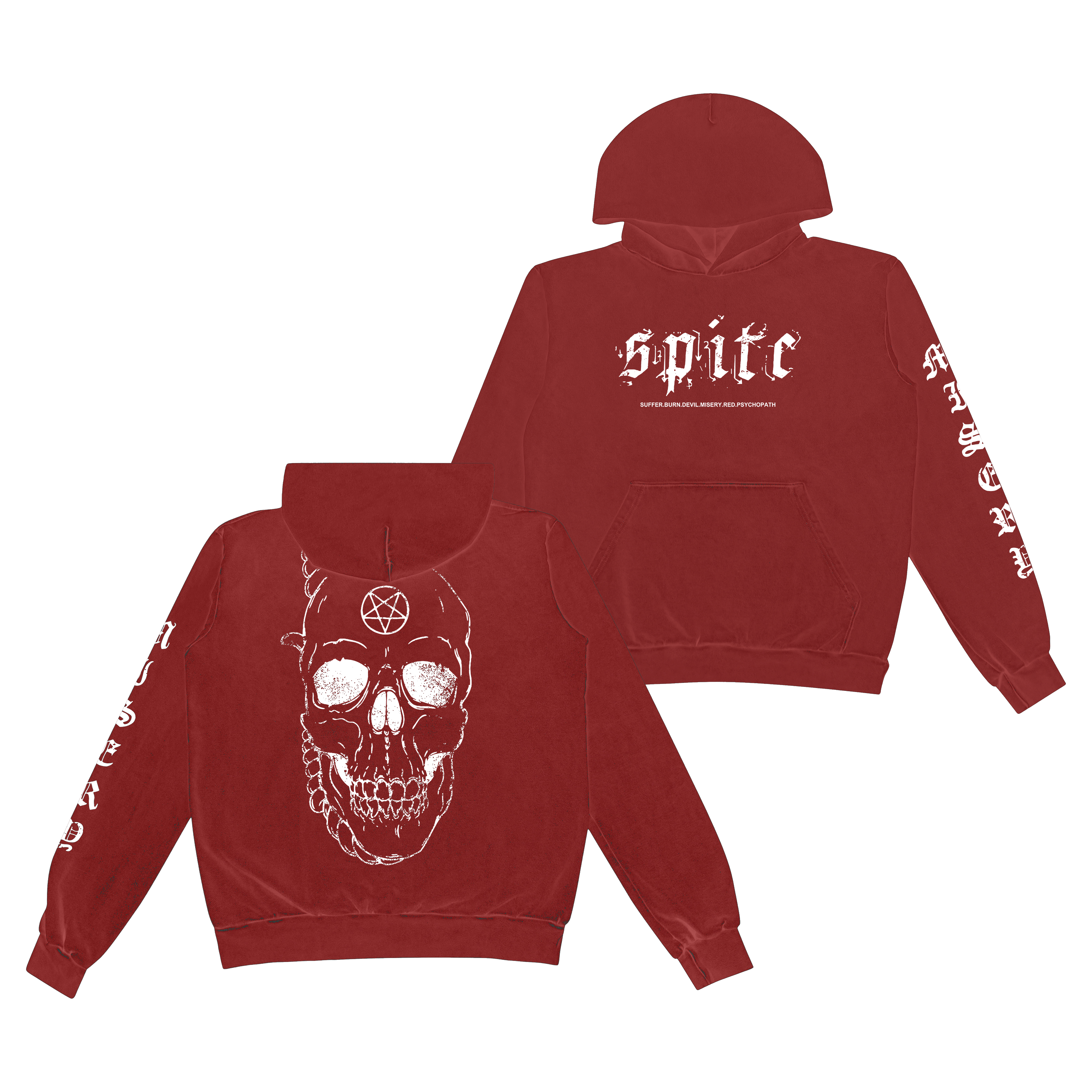 Decade of Misery Garment-Dyed Hoodie (Vintage Red)